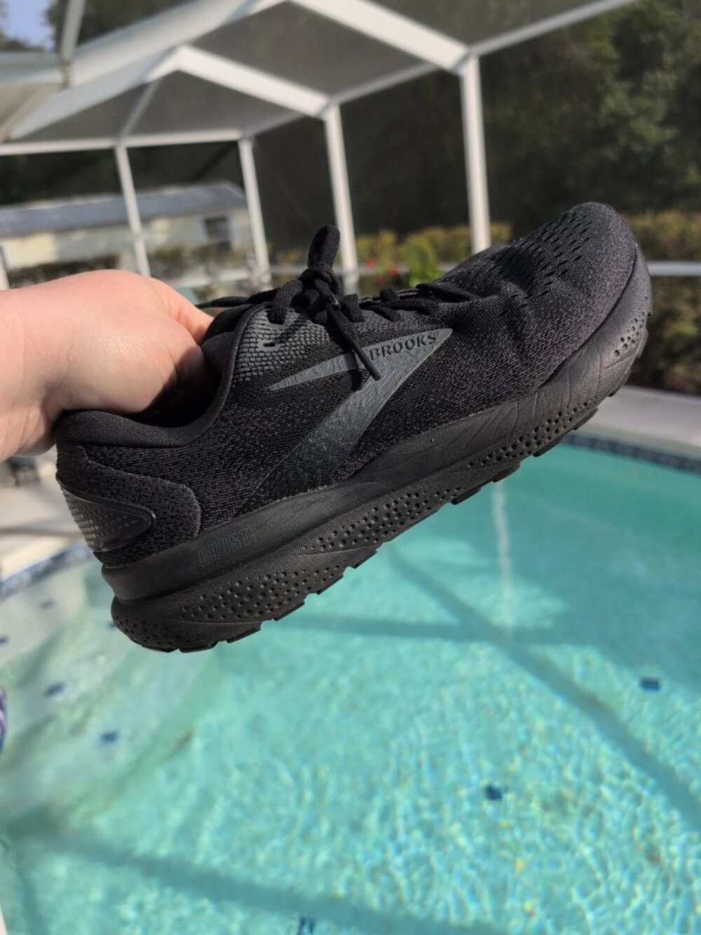 Brooks Ghost 16 Triple Black Running Shoes Womens Size 11 Men 9.5 Mint condition